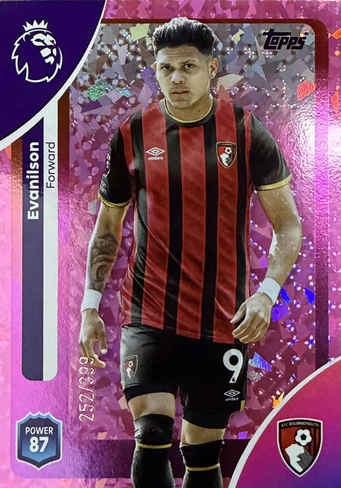 Evanilson Numbered /399 Topps Premier League