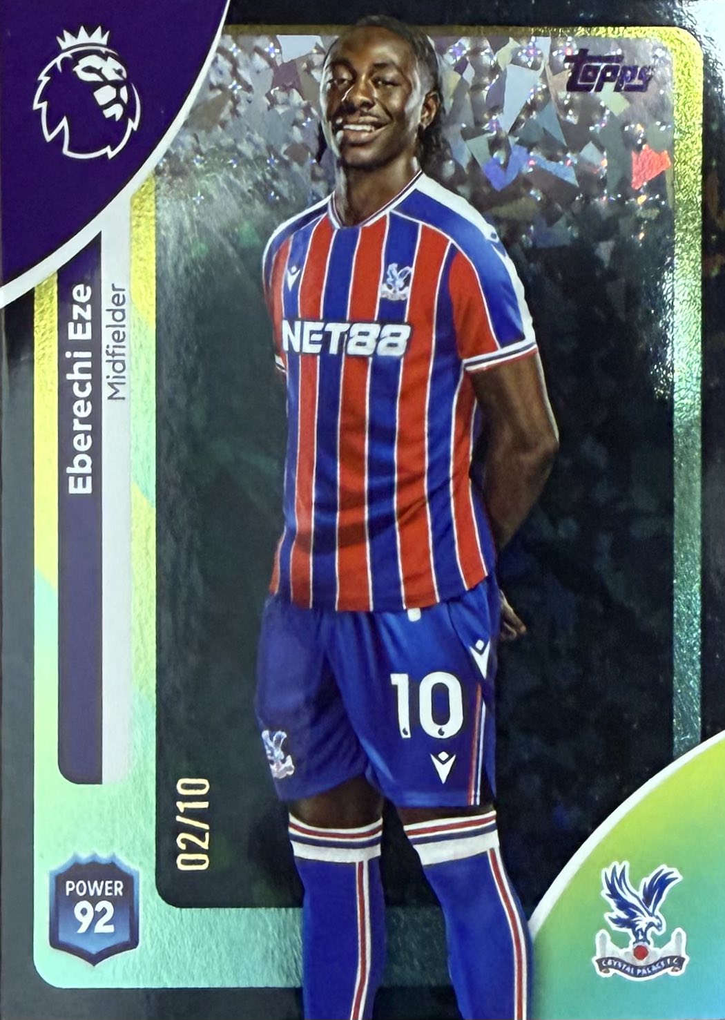 Eberechi Eze Numbered /10 Topps Premier League