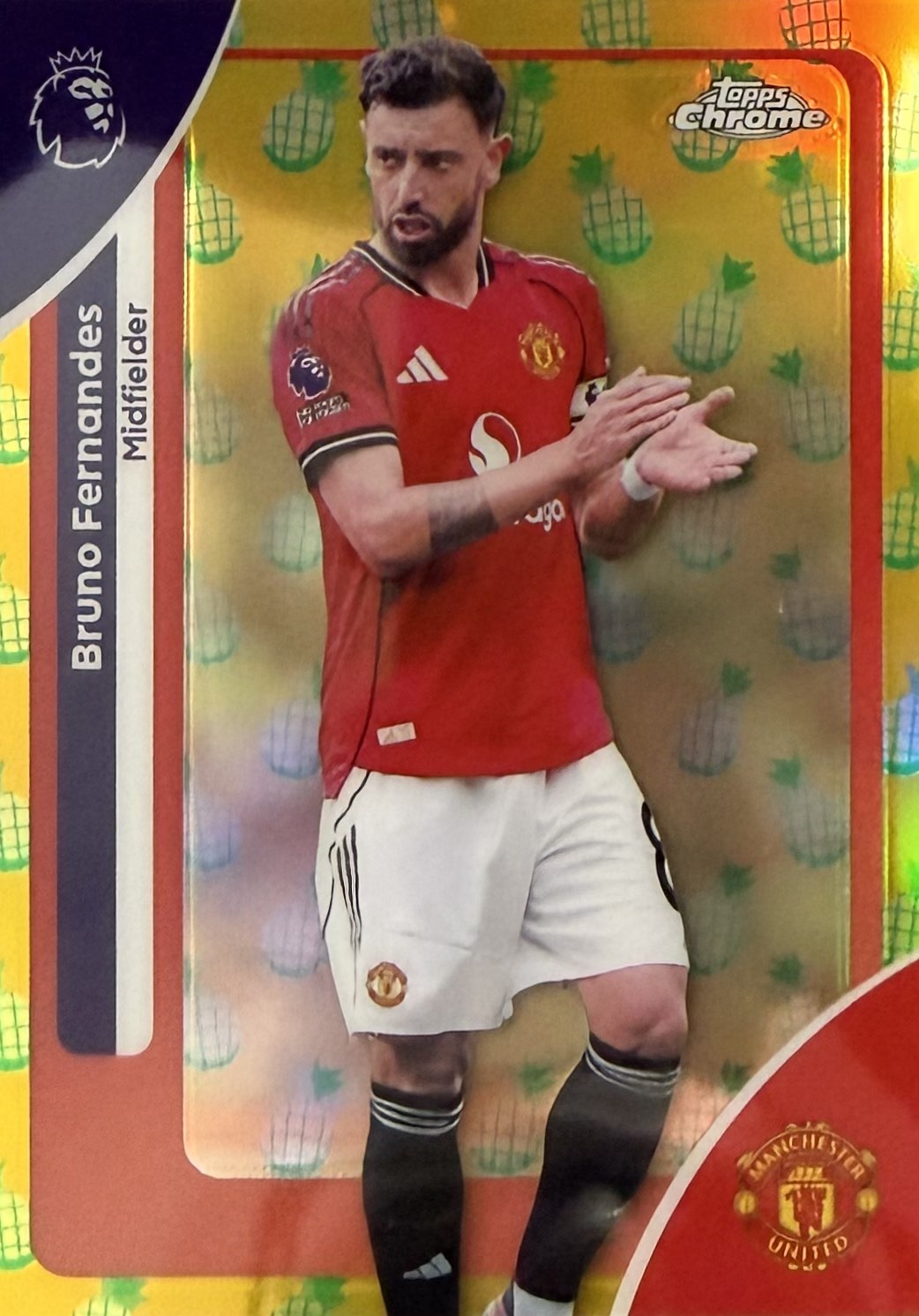 Bruno Fernandes Pineapple Parallel Topps Chrome EPL