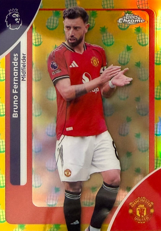 Bruno Fernandes Pineapple Parallel Topps Chrome EPL