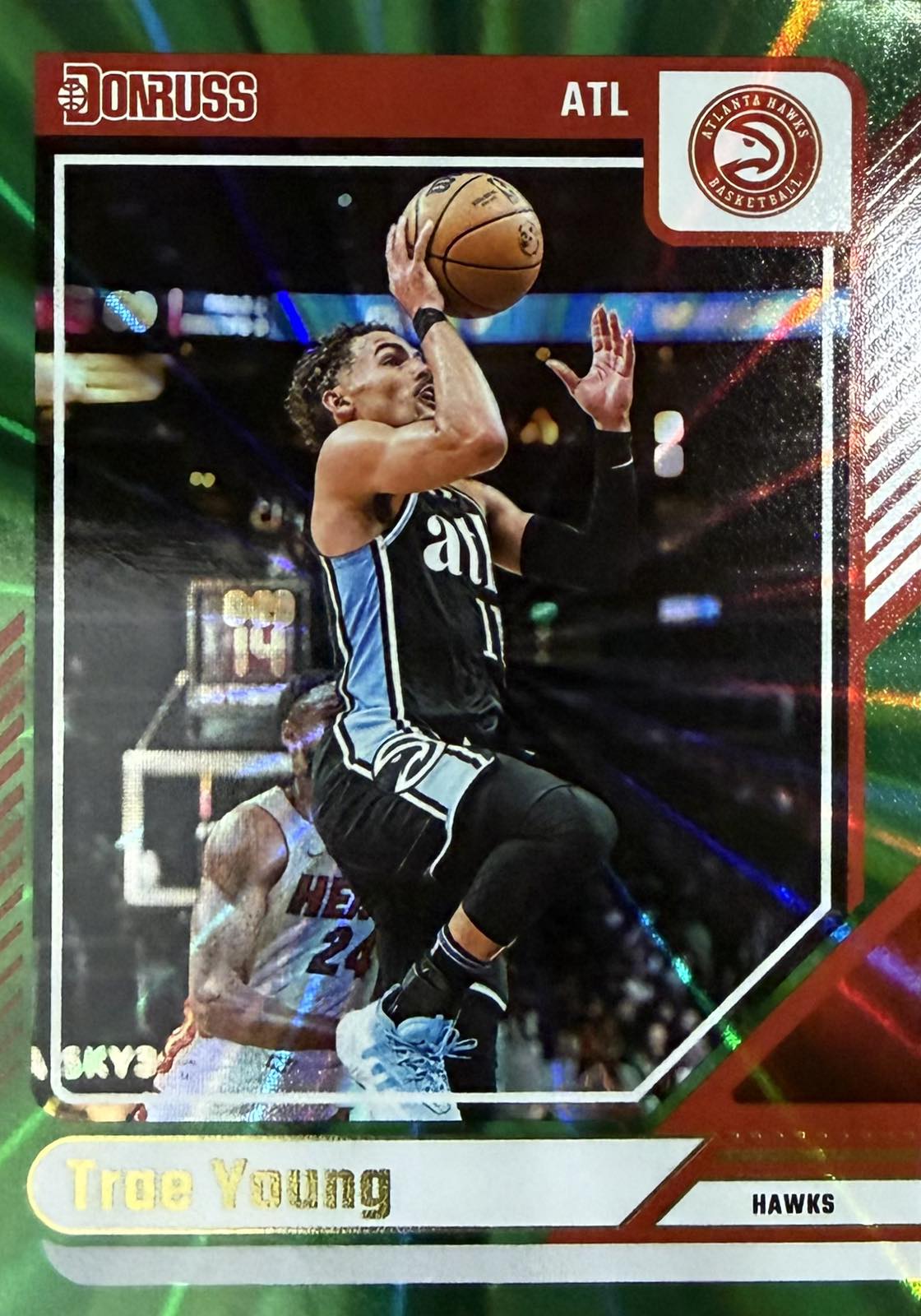 Trae Young Green Laser Donruss