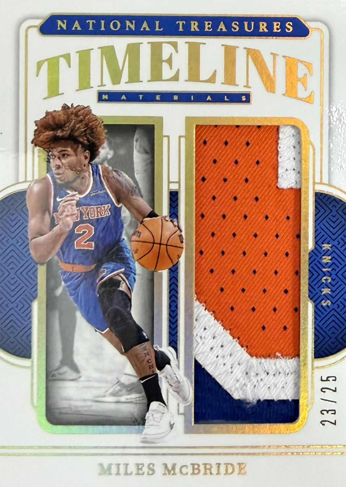 Miles McBride Game-Worn Patch Numbered /25 Panini National Treasures