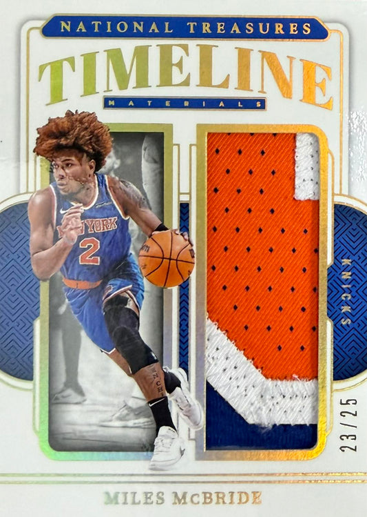 Miles McBride Game-Worn Patch Numbered /25 Panini National Treasures