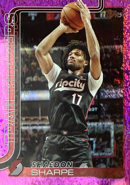 Shaedon Sharpe Pink Glitter Topps Flagship