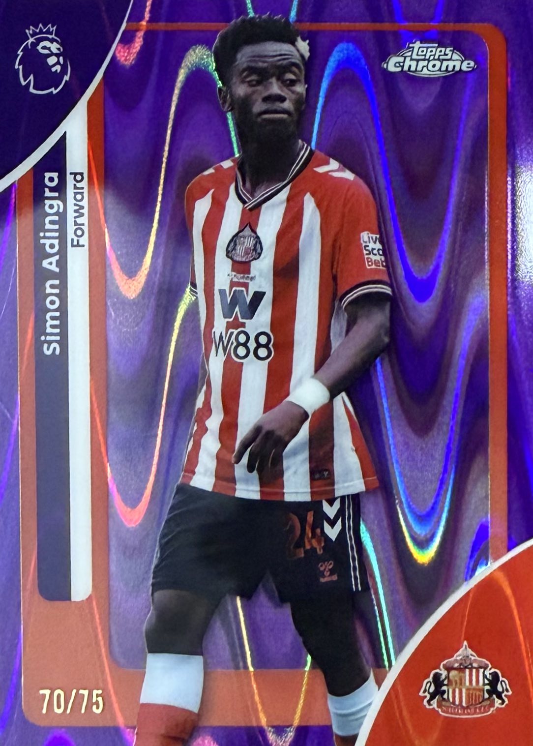 Simon Adingra Numbered /75 Topps Chrome EPL