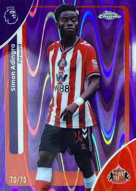 Simon Adingra Numbered /75 Topps Chrome EPL