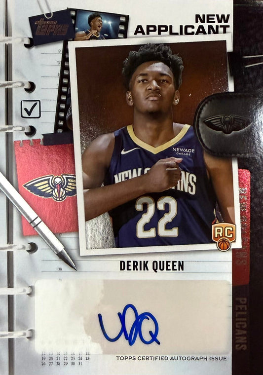 Derik Queen Rookie Autograph Topps Flagship New Applicant