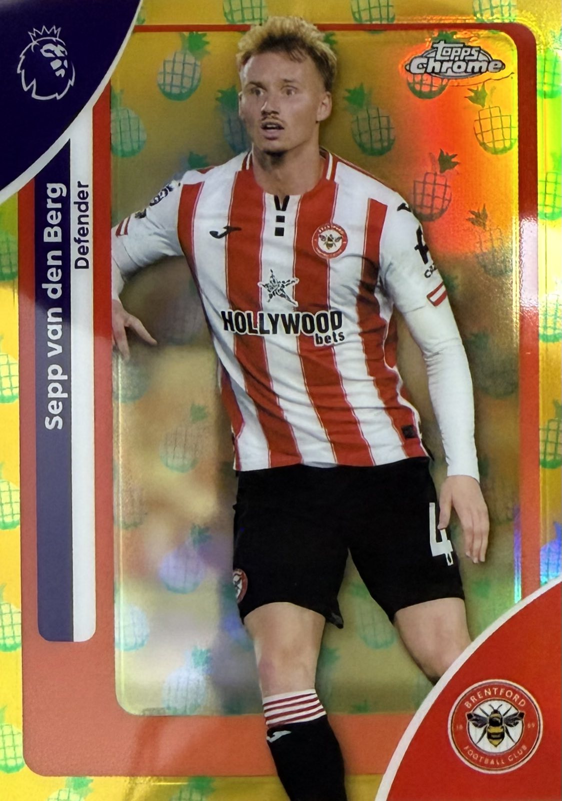 Sepp van den Berg Pineapple Parallel Topps Chrome EPL
