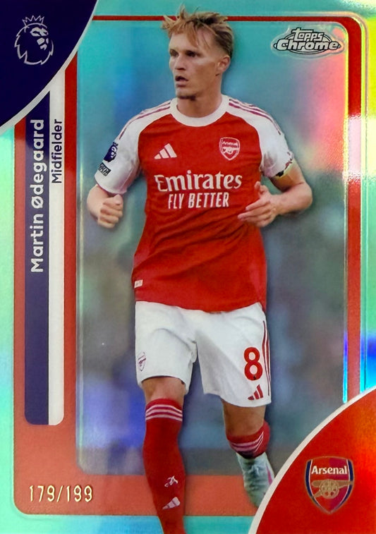 Martin Odegaard Numbered /199 Topps Chrome EPL