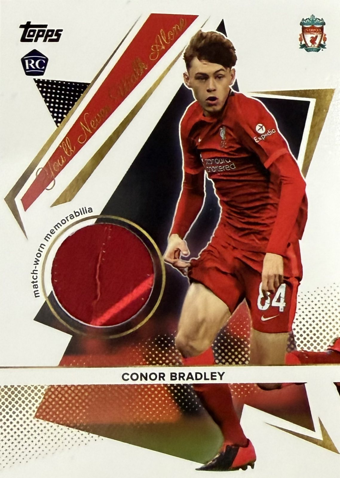 Conor Bradley Match-Worn Rookie Patch Team Set