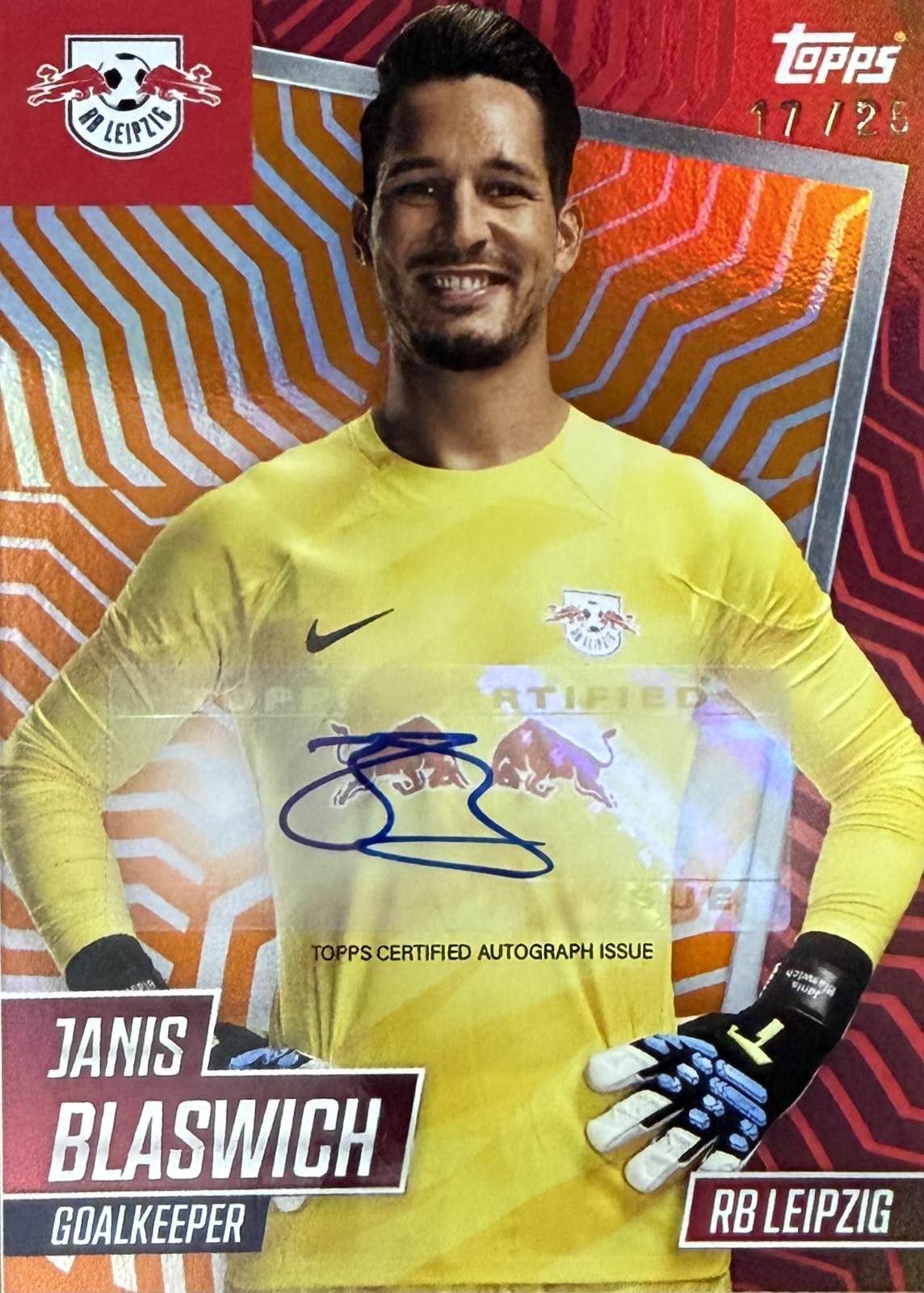 Janis Blaswich Autograph Numbered /25 Topps Leipzig Team Set
