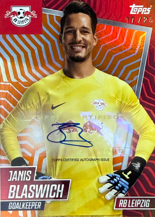 Janis Blaswich Autograph Numbered /25 Topps Leipzig Team Set