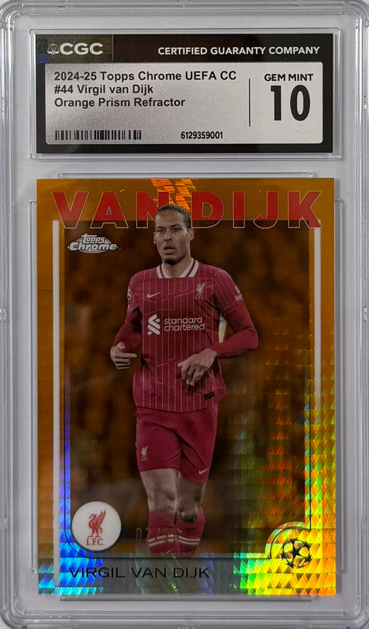 Virgil Van Dijk Numbered /25 Topps Chrome UCC 2024-25 (GRADED)(CGC)