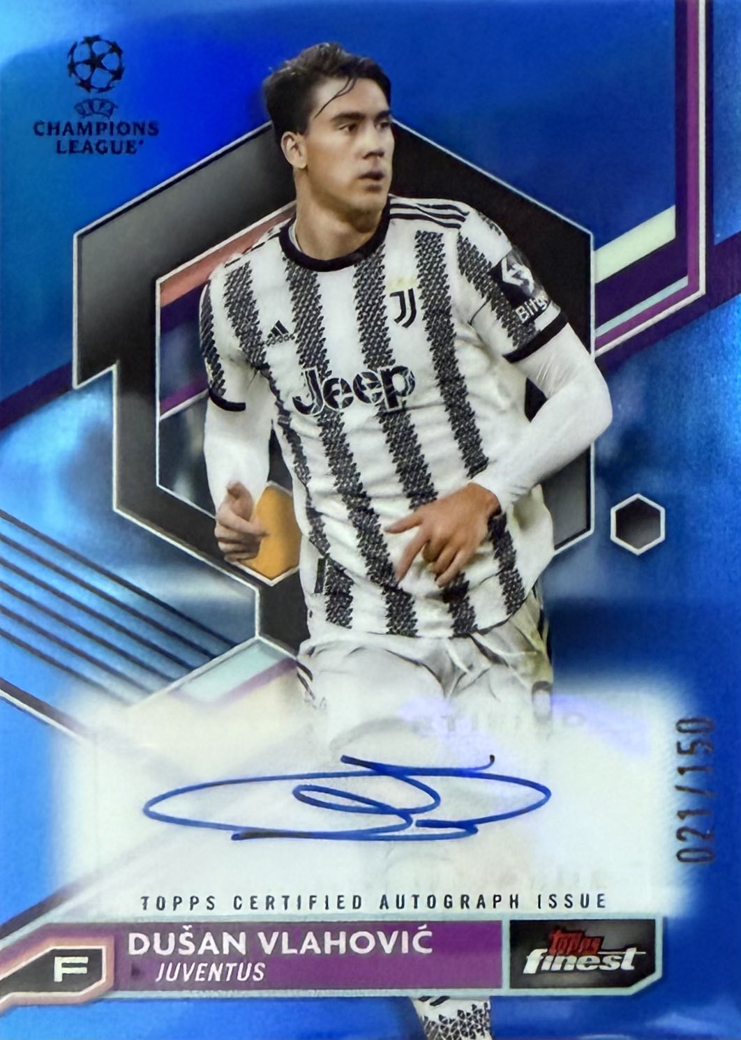 Dusan Vlahovic Autograph Numbered /150 Topps Finest