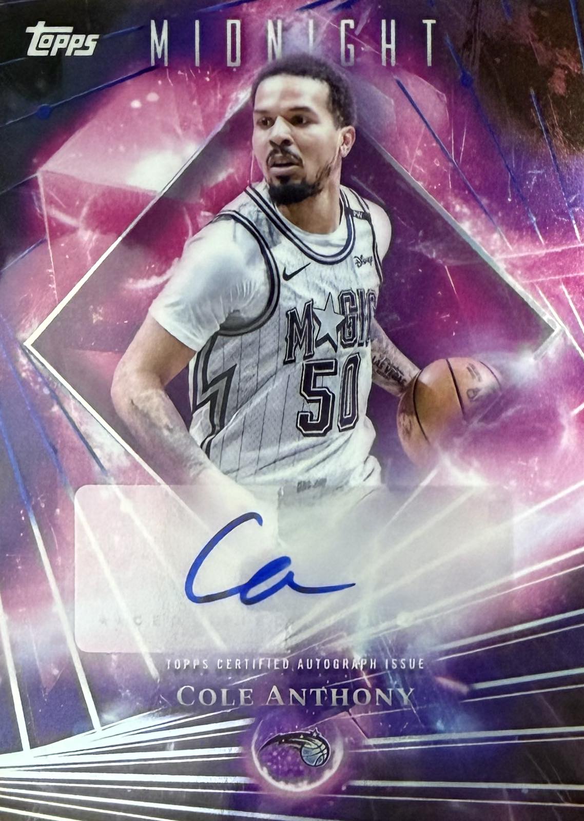 Cole Anthony Autograph Topps Midnight