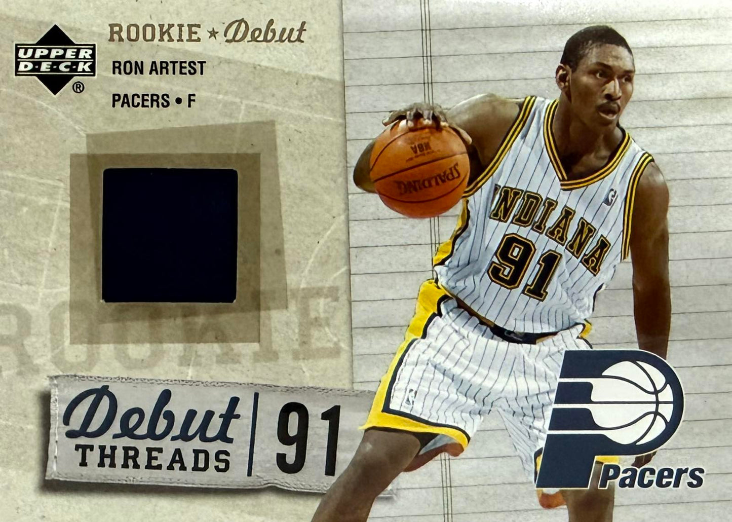 Ron Artest Game-Worn Patch Rookie Upper Deck Debut Threads