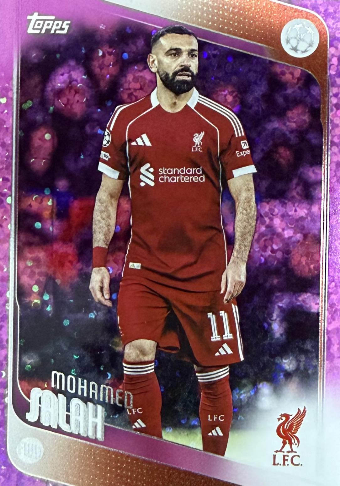 Mohamed Salah Pink Sparcle Parallel Topps Flagship