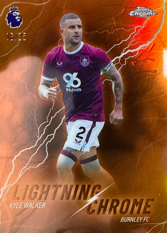 Kyle Walker Lightning Chrome Numbered /25 Topps Chrome EPL