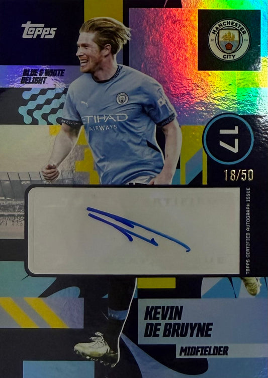 Kevin De Bruyne Autograph Numbered /50 Topps Team Set