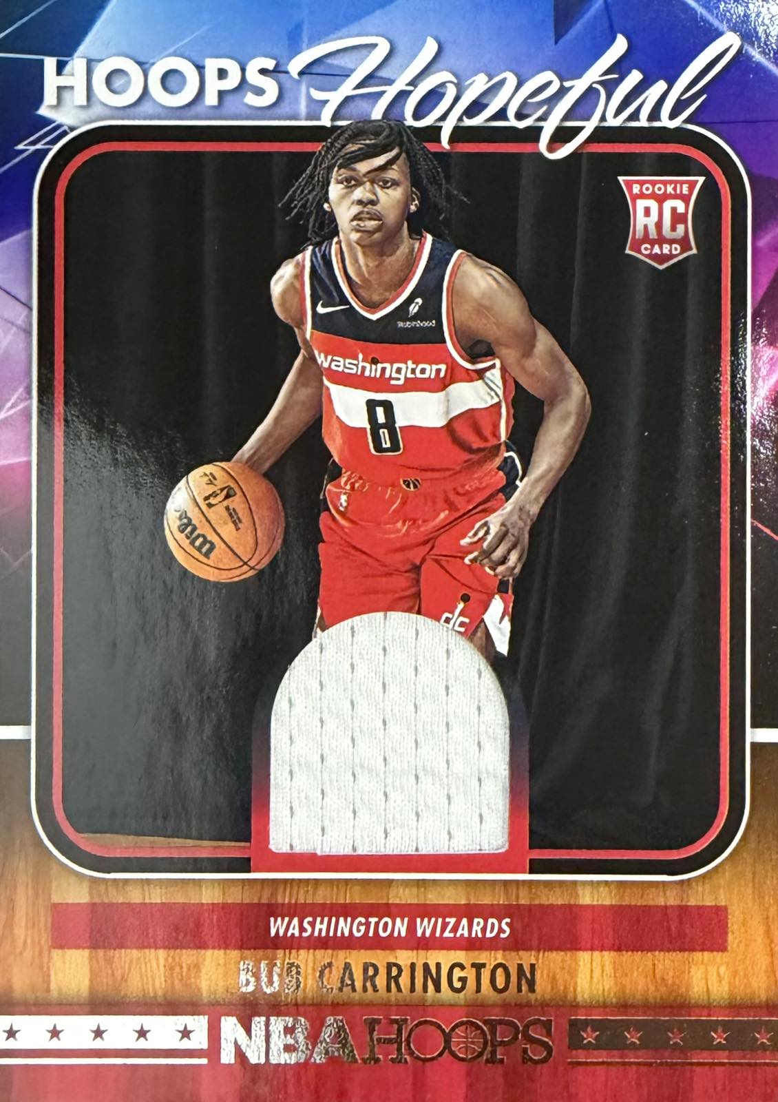 Bub Carrington Rookie Patch Panini NBA Hoops