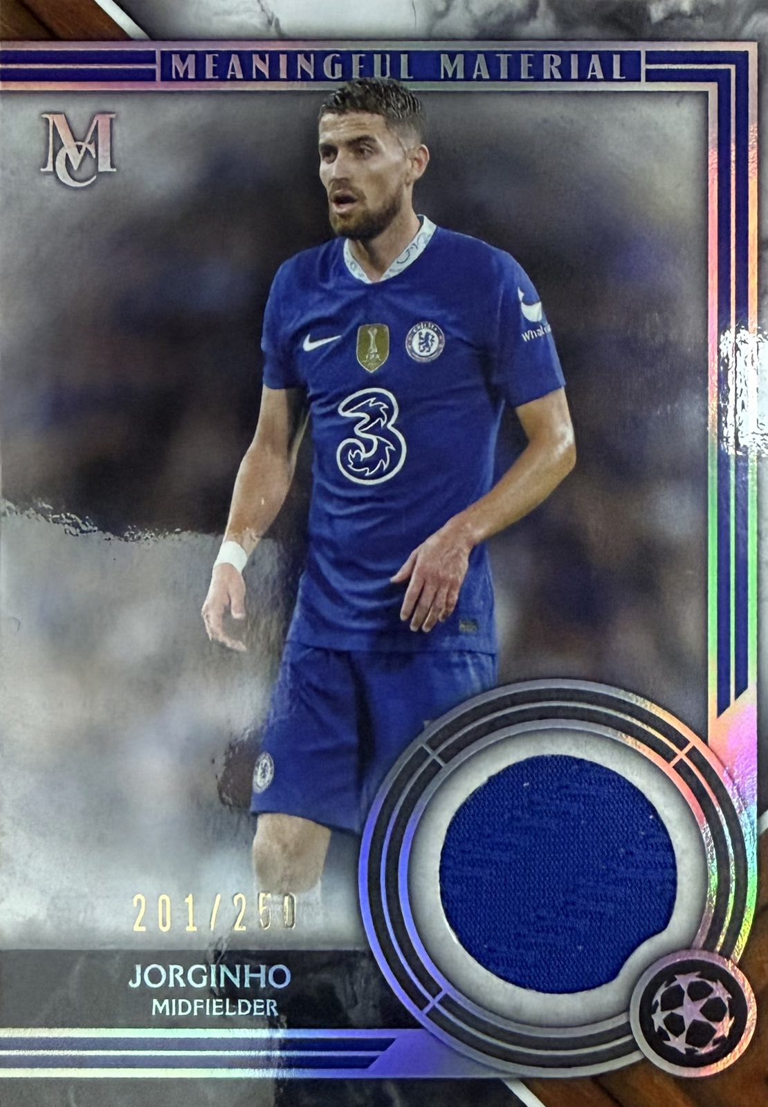 Jorginho Match-Worn Patch Numbered /250 Topps Museum