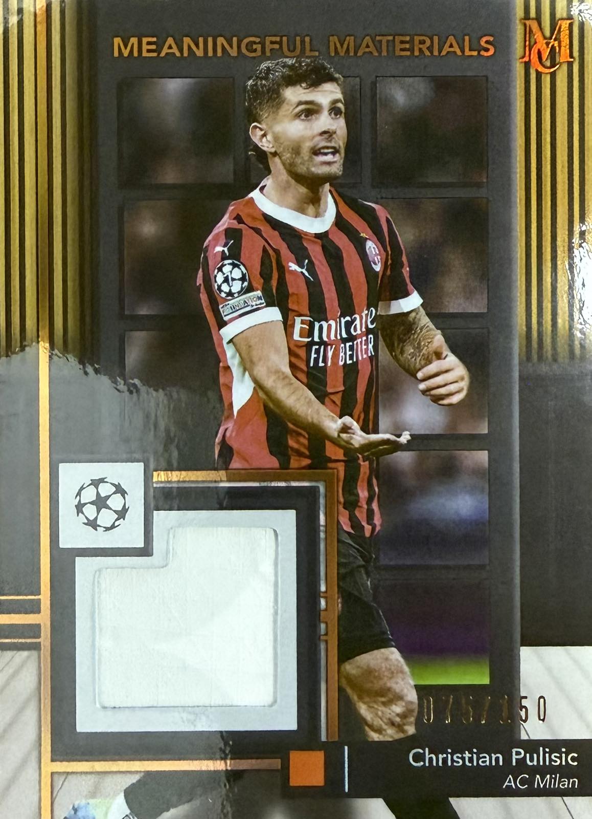Christian Pulisic Match-Worn Patch Numbered /150 Topps Museum