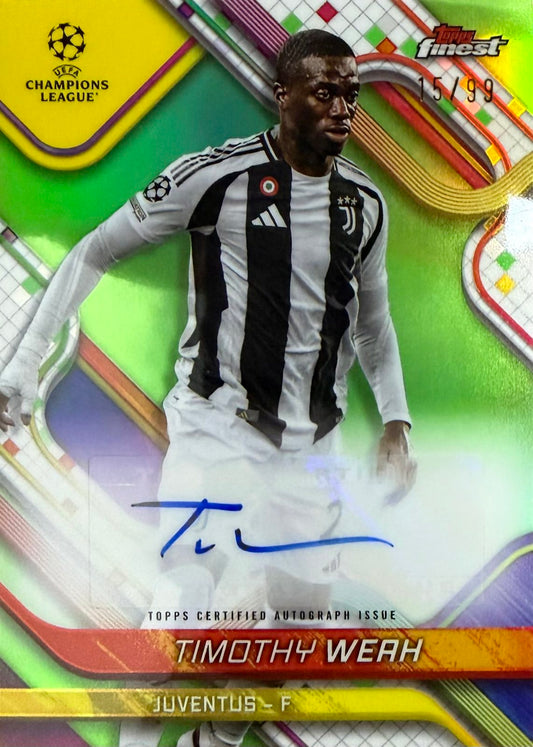 Timothy Weah Autograph Numbered /99 Topps Finest