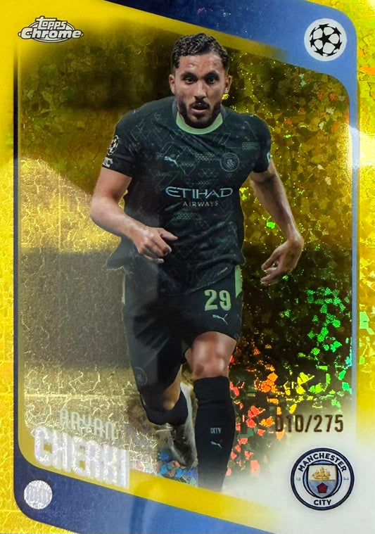 Rayan Cherki Numbered /275 Topps Chrome UCC