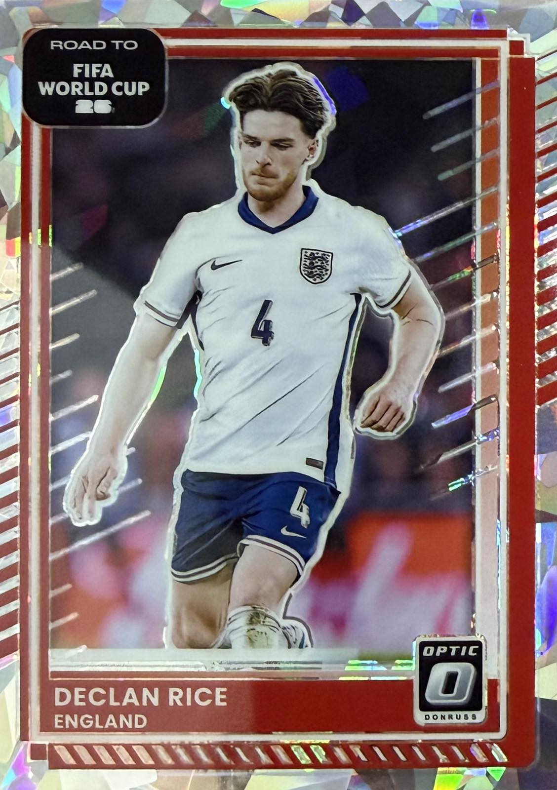 Declan Rice Cracked Ice Donruss Optic World Cup