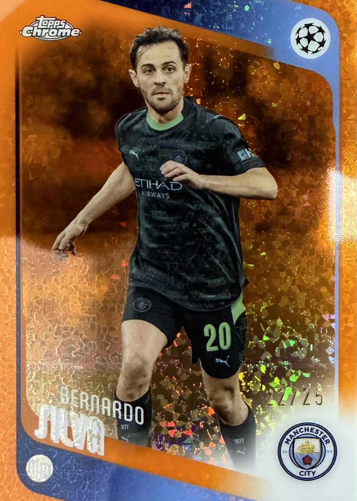 Bernardo Silva Numbered /25 Topps Chrome EPL