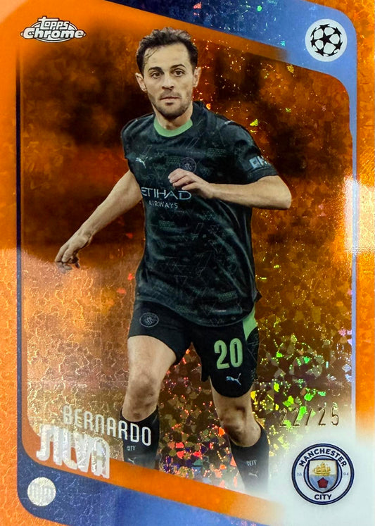Bernardo Silva Numbered /25 Topps Chrome EPL
