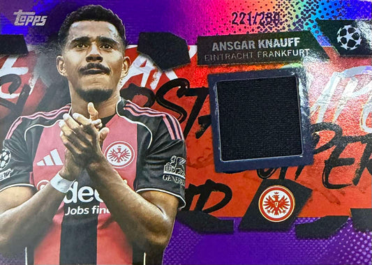 Ansgar Knauff Player-Worn Patch Numbered /250 Topps Flagship