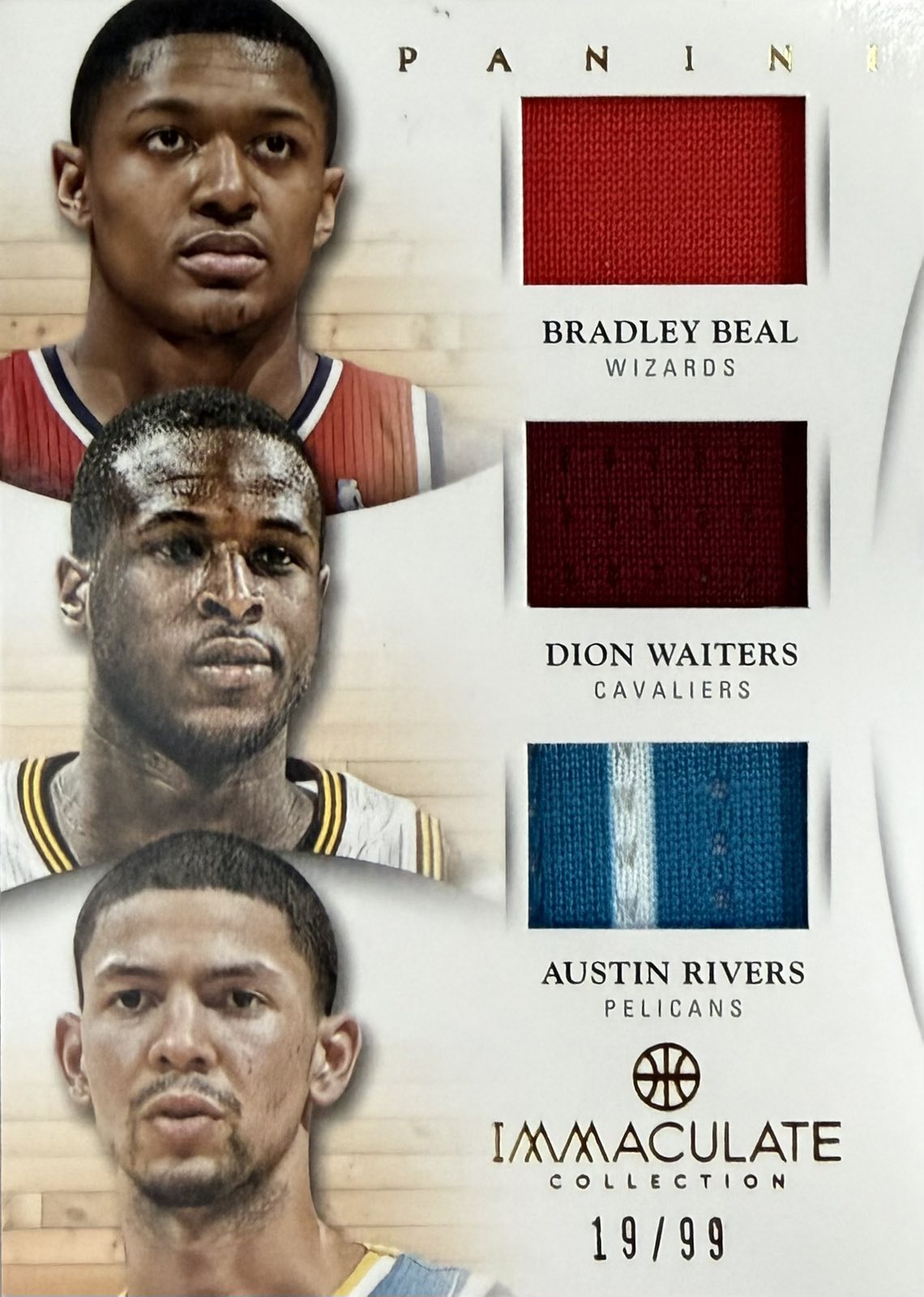Bradley Beal / Dion Waiters / Austin Rivers Triple Event-Worn Patch Numbered /99 Panini Immaculate
