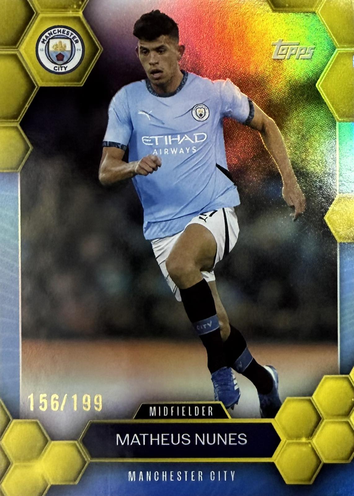 Matheus Nunes Numbered /199 Topps Manchester City Fan Set