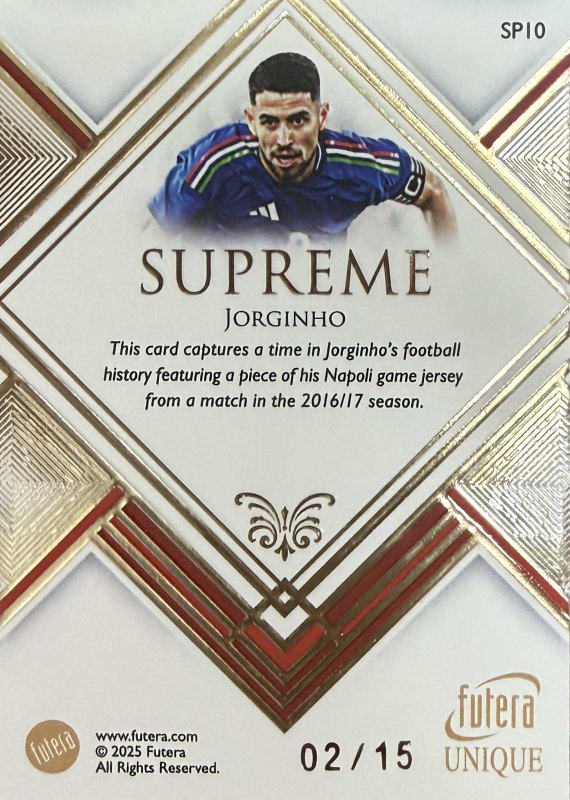 Jorginho Game-Worn Patch Numbered /15 Futera Unique