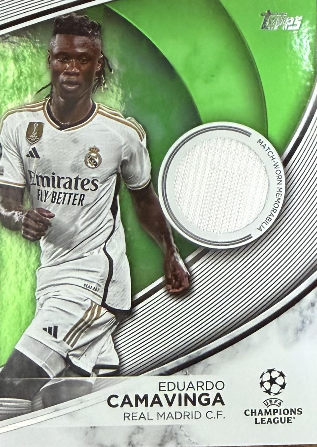 Eduardo Camavinga Match-Worn Patch Numbered /199 Topps