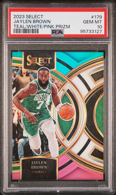 Jaylen Brown Numbered /49 Panini Select NBA 2023-24 (GRADED)(PSA)